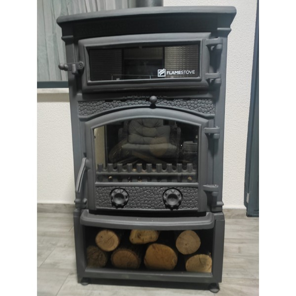 Flame Stove FS-11YKST Yan Kapaklı Odun Hazneli Kuzineli Sömine Soba Bahçe Mobilyası Fiyatı