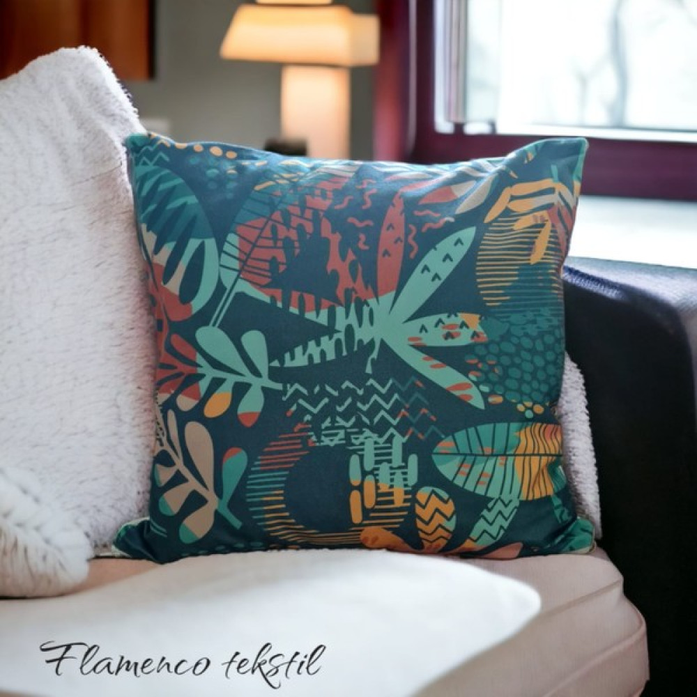 Flamenco Tekstil Dijital Baskılıkırlent Kılıfı Tekli - 45 x 45 cm - Renkli Kırlent / Mobilya Yastığı Fiyatı