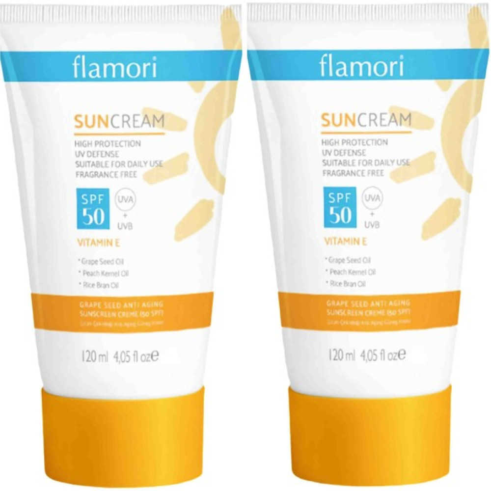 Flamori 2'li Güneş Kremi 50 Spf Koyu Leke Karşıtı / Aydınlatıcı Uva - Uvb E Vitamini Yüz ve Vücut Kremi Güneş Kremleri ve Losyonları Fiyatı
