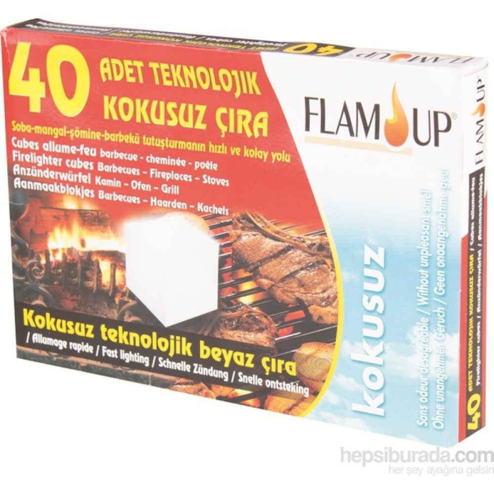 FlamUp Flam Up Teknolojık Beyaz Çıra 40'lı Mangal & Barbekü Malzemeleri Fiyatı