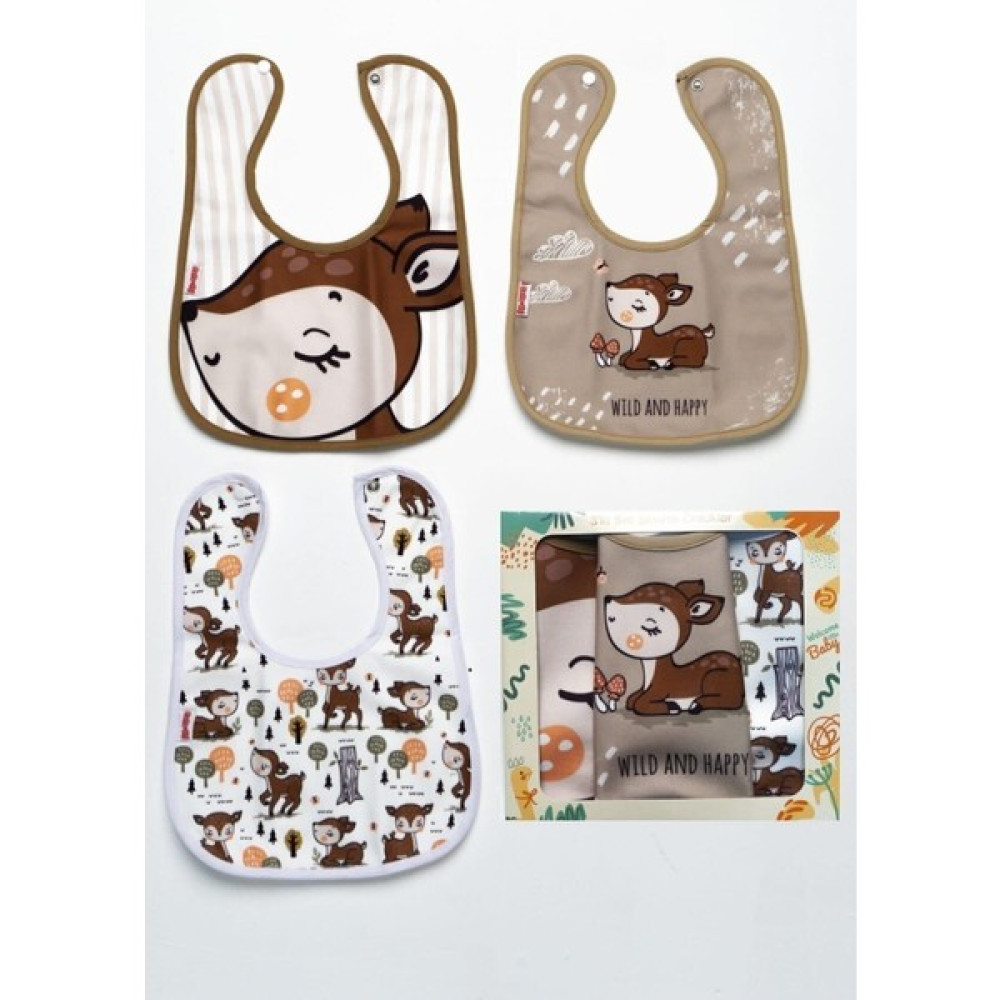 Flandoly 4'lü Takım Will And Happy Karaca Desenli Microfiber %100 Pamuk Sıvı Geçirmez Mama Önlüğü Bebek Fular - Standart - Renkli Mama Önlüğü Fiyatı