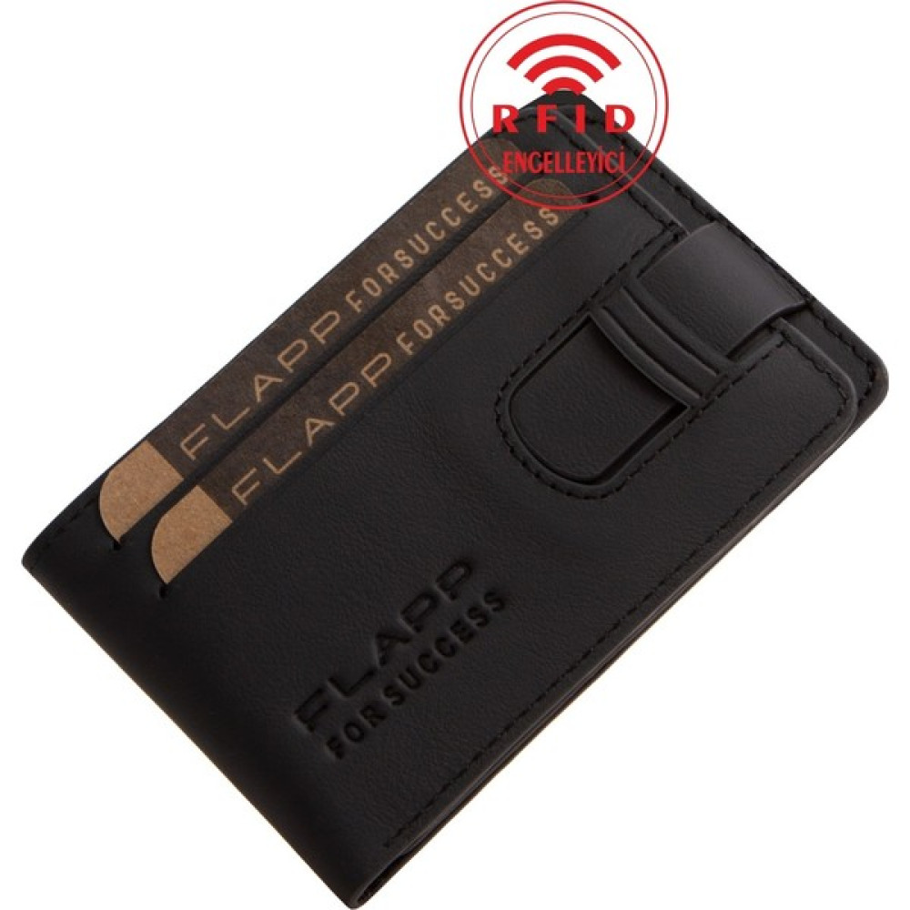 Flapp Hakiki Deri Mat Siyah Unisex Cüzdan+Kartlık Erkek Kartlık Fiyatı