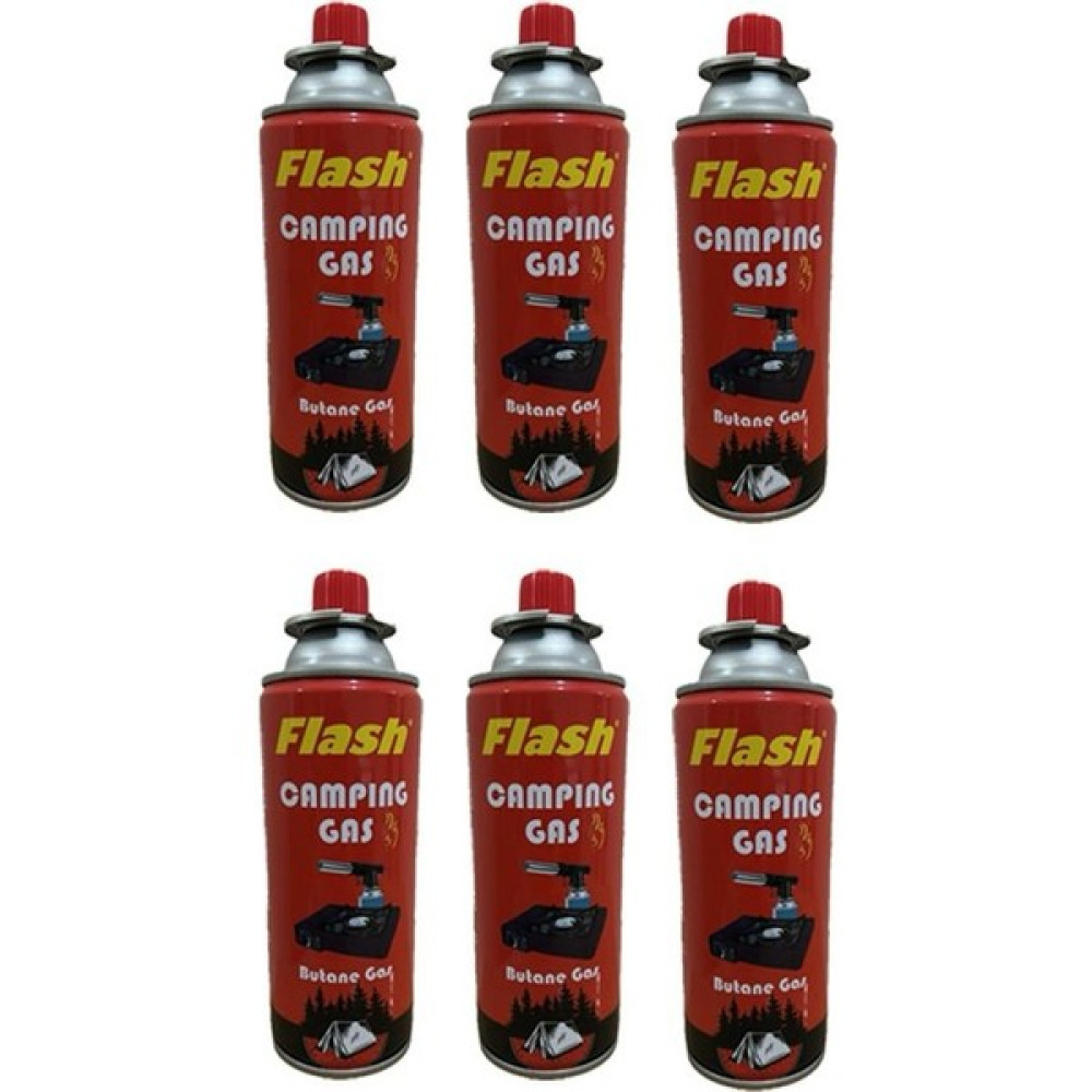 Flash Bütan Propan Kamp Gazı Kartuşu 227 gr 400 ml 6 Adet Kamp Mutfağı Fiyatı
