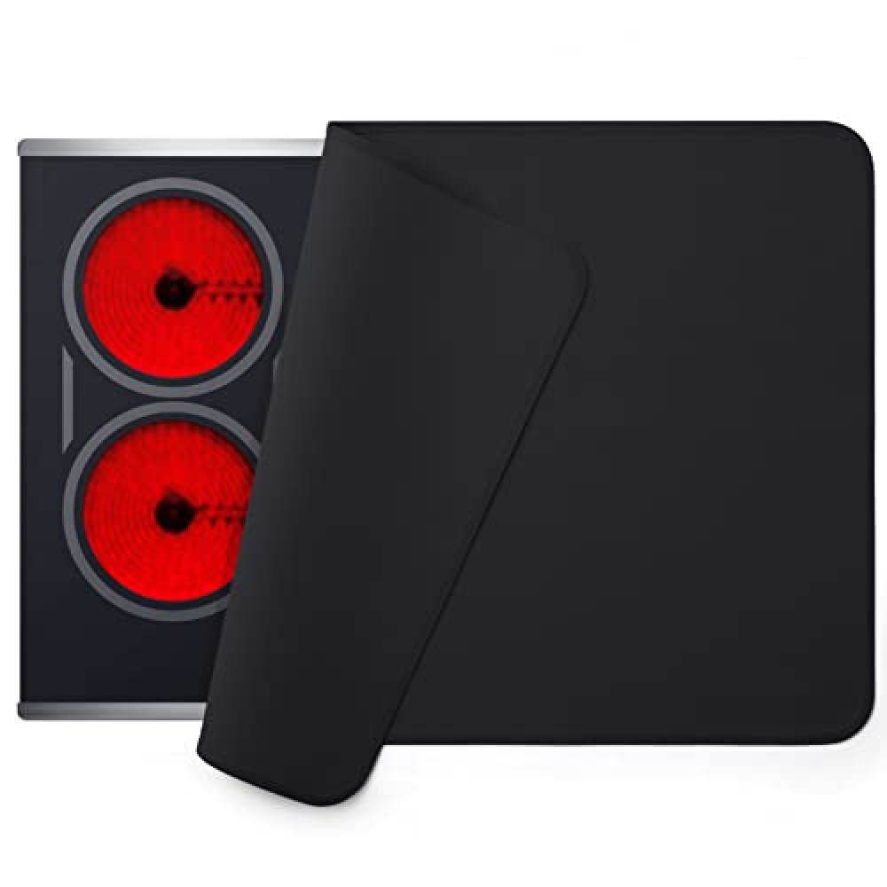 FLASLD Fireproof and Waterproof Stove Top Covers, 20×24 inch Electric Stove Cover Mat, Glass Top Stove Cover - Ceramic Glass Cooktop Protector - Flat Top Oven Cover, Black Without Logo