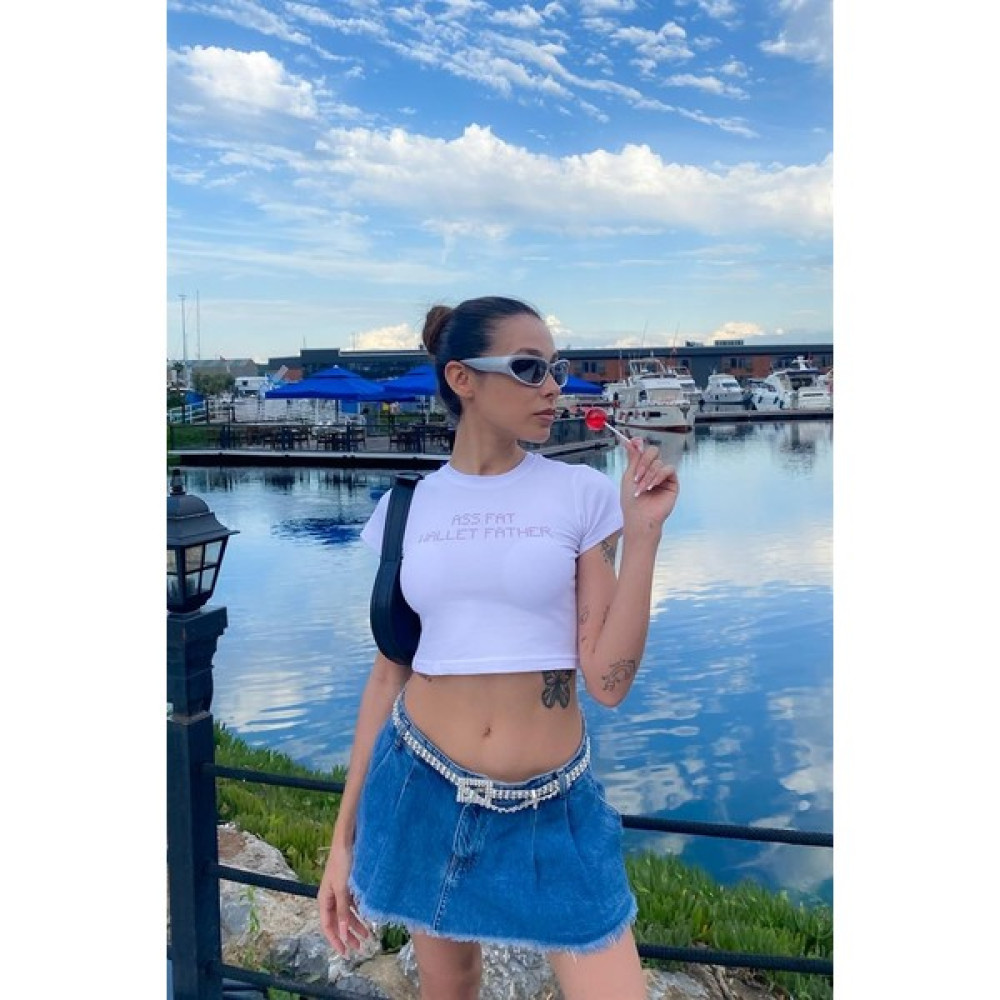 Flaw Atelier Fat Wallet Father Baskılı Crop Bluz Fiyatı