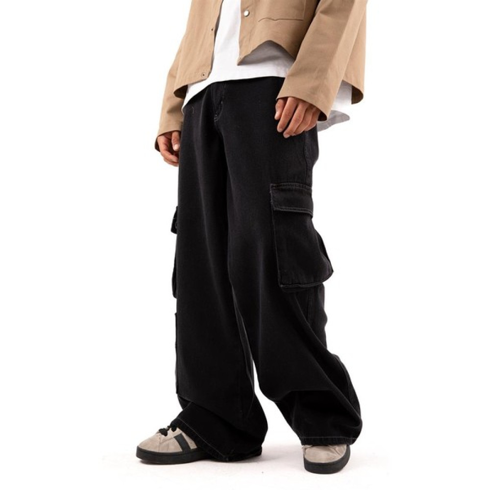 Flaw Kargo Cep Detaylı Siyah Baggy Jean Erkek Pantolon Fiyatı