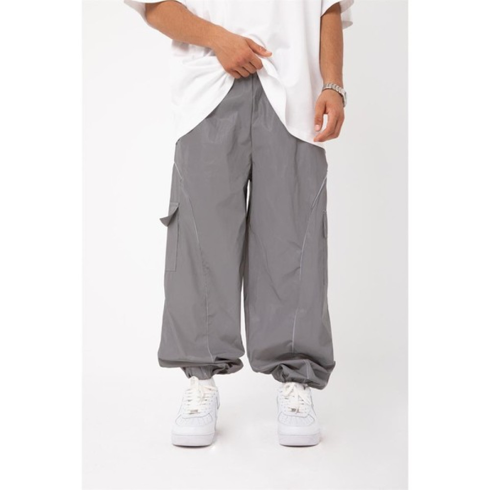 Flaw Kargo Cepli Reflektör Gri Paraşüt Kumaş Pantolon Erkek Pantolon Fiyatı