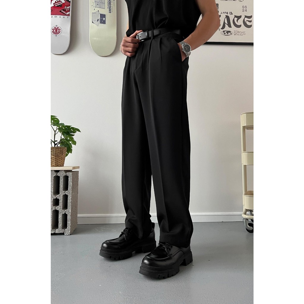 Flaw Old Money Extra Baggy Fit Kumaş Pantolon Siyah Erkek Günlük Stil Rahat Model Giyim & İç Giyim Fiyatı