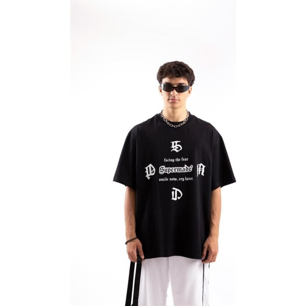 Flaw Supermade Fear Siyah Oversize Tişört Erkek T-shirt Fiyatı