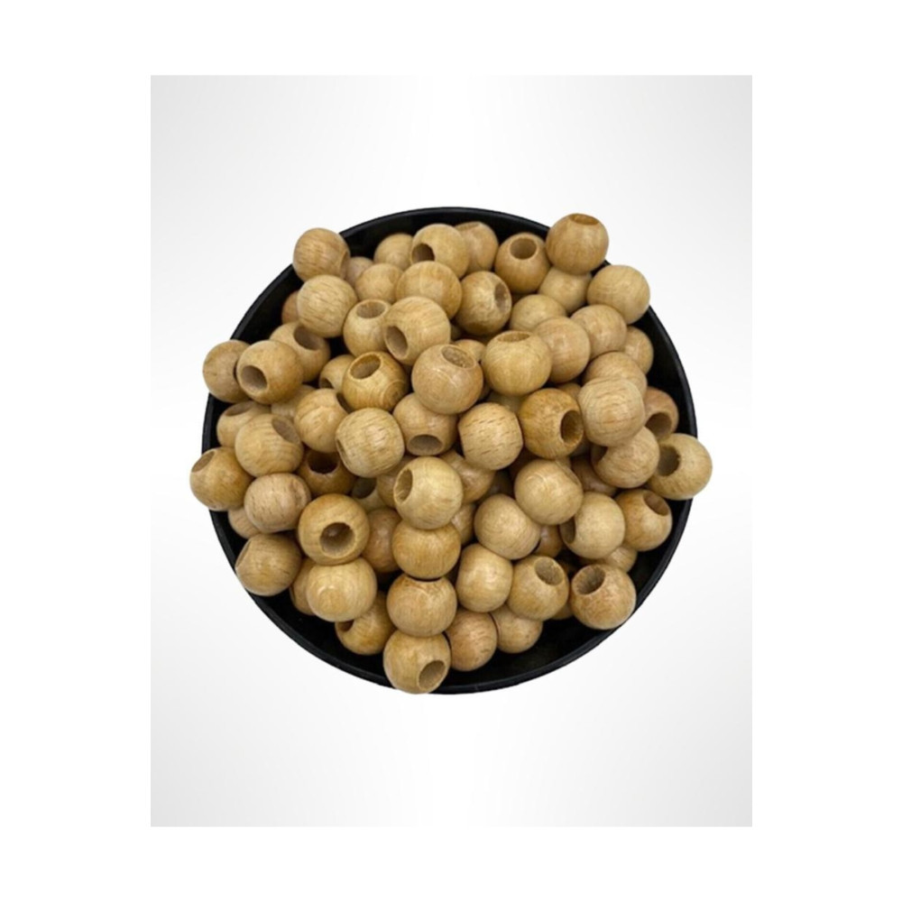 Flea Market 14 Mm Vernikli Ahşap Tahta Boncuk ( 100 gram - Ort. 100 Adet ) Diğer Fiyatı