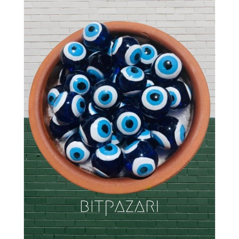 Flea Market 18 mm Danagöz Nazar Boncuğu - Dekoratif Boncuk 20 Adet - ( Kalın Delikli ) - Renkli Oyun & Hobi Fiyatı