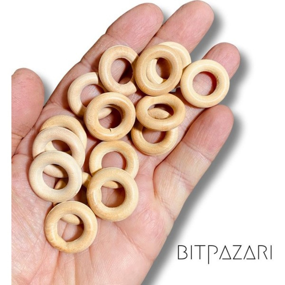 Flea Market 30 mm Ahşap Halka - Diş Kaşıma - Amigurumi - Makrume Halkası - ( 10 Adet ) - 3 mm Oyun & Hobi Fiyatı