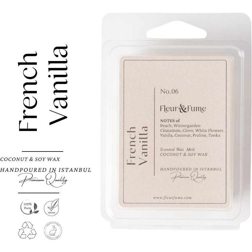 Fleur & Fume French Vanilla No.6 - Premium Wax Melt Tablet - Anında Yayılan Gurme Sıcaklık - 1 Adet Diğer Fiyatı