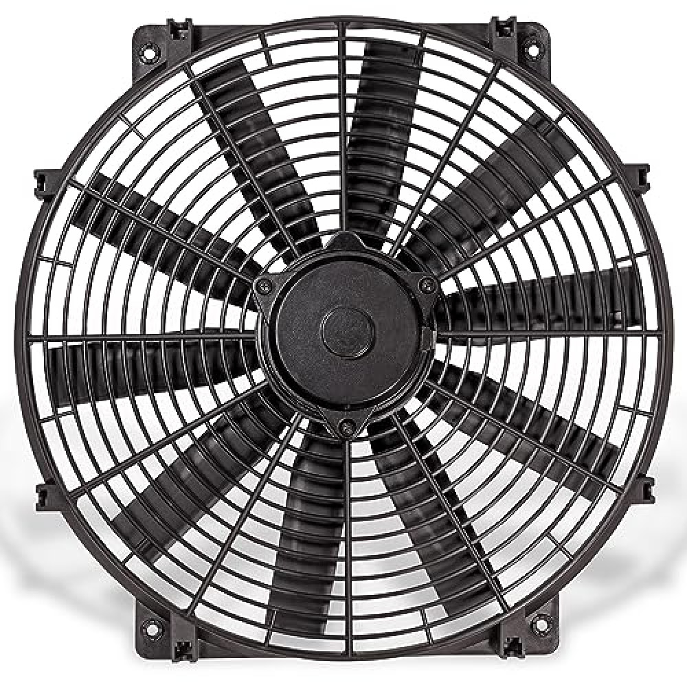 Flex-A-Lite Trimline Black 24-Volt Reversible Electric Fan, Pusher-Puller Fan (11624), Car Accessories, 16 Inches