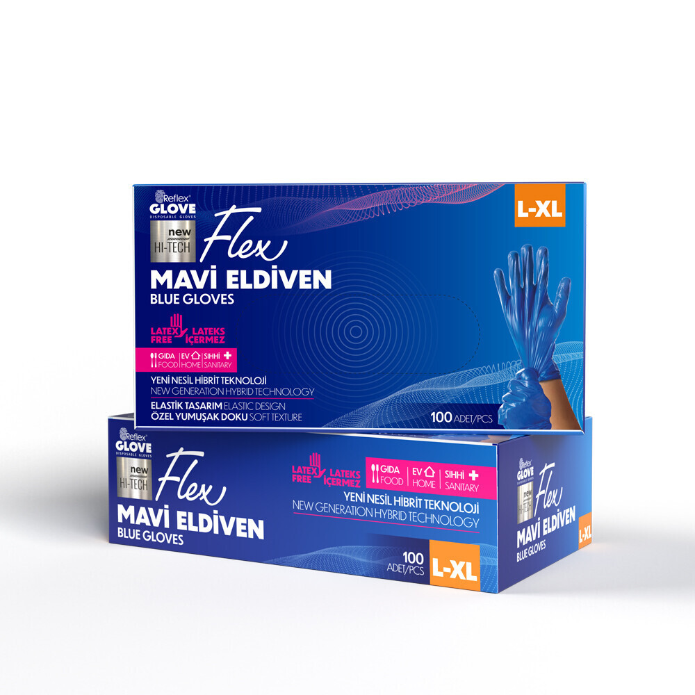 Flex Mavi Renk Tpe Eldiven L-XL Mutfak Sarf Malzemeleri Fiyatı