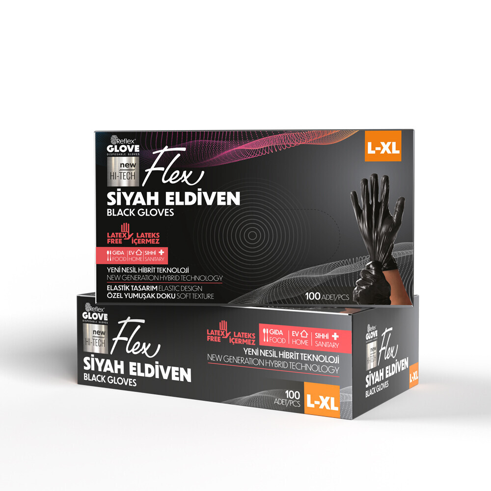 Flex Siyah Renk Tpe Eldiven L-XL Mutfak Sarf Malzemeleri Fiyatı