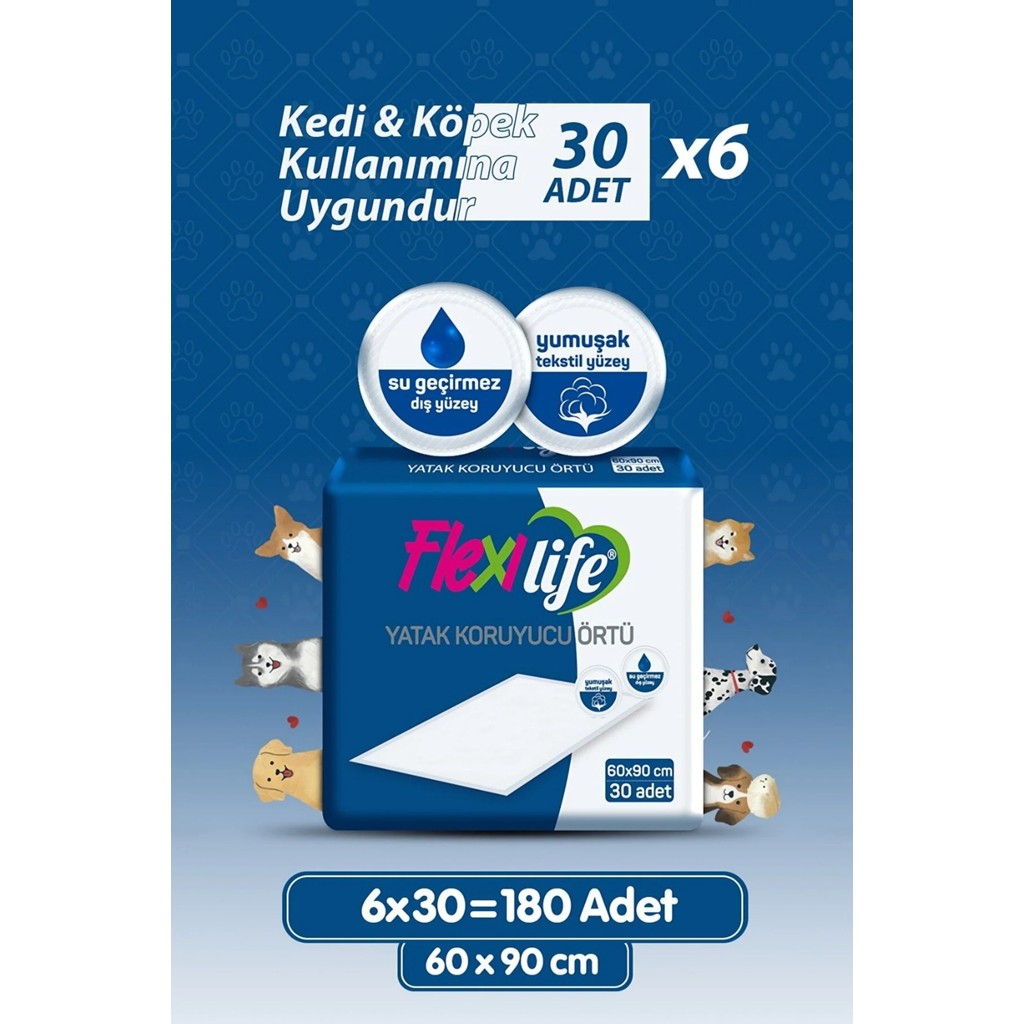 Flexi Flexilife Evcil Hayvan Çiş Pedi Yatak Koruyucu 60X90 cm 180 Kullanım SSD / Solid State Drive Fiyatı