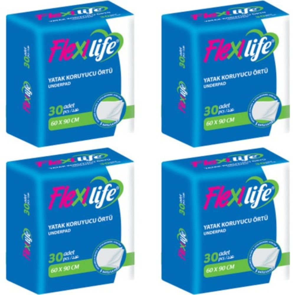 Flexi Flexilife Hasta Altı Bezi Yatak Koruyucu 60X90 cm 30 Lu 4 Paket Evcil Hayvan Ürünleri Fiyatı