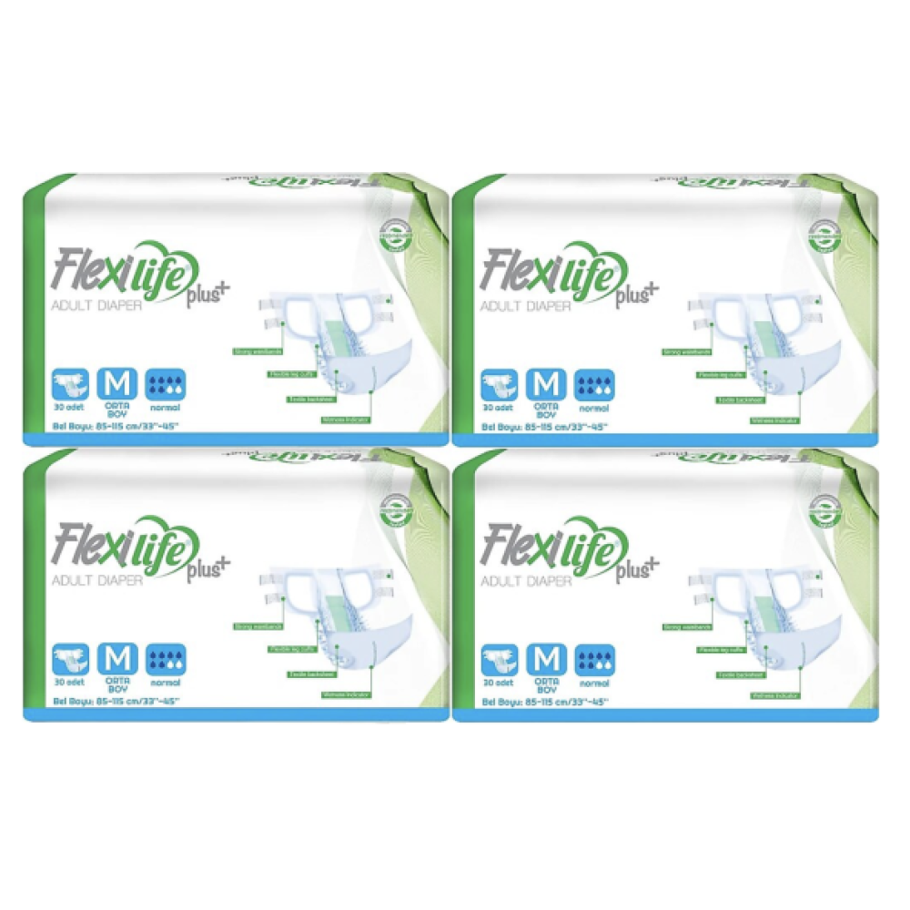 Flexi Life Bel Bantli Tekstil Yuzeyli Yetiskin Hasta Bezi M 4 X 30'Lu Hasta Bezleri ve Temizliği Fiyatı