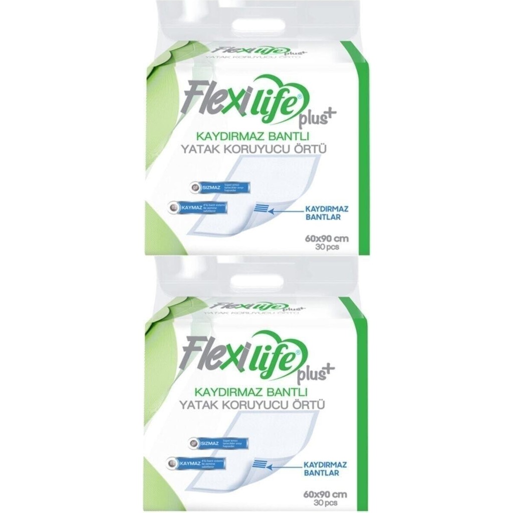 Flexi Life Fle x i Life Fle x ilife Hasta Altı Bezi Kaydırmaz Bantlı Yatak Koruyucu Örtü 60 x 90 cm 30 Lu 2 Paket - 150 x 200 cm Alez / Yatak Koruyucu Fiyatı