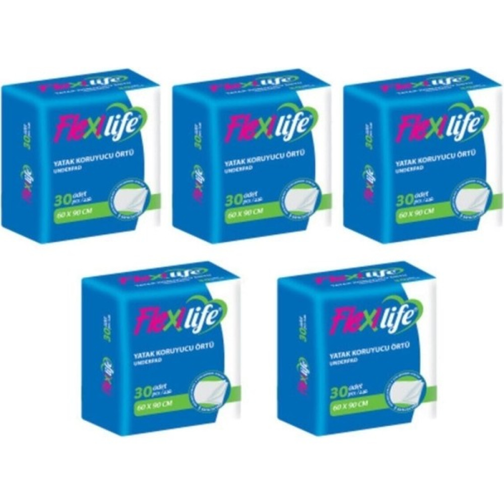 Flexi Life Fle x i Life Fle x ilife Hasta Altı Bezi Yatak Koruyucu 60 x 90 cm 30 Lu 5 Paket - 150 x 200 cm Alez / Yatak Koruyucu Fiyatı