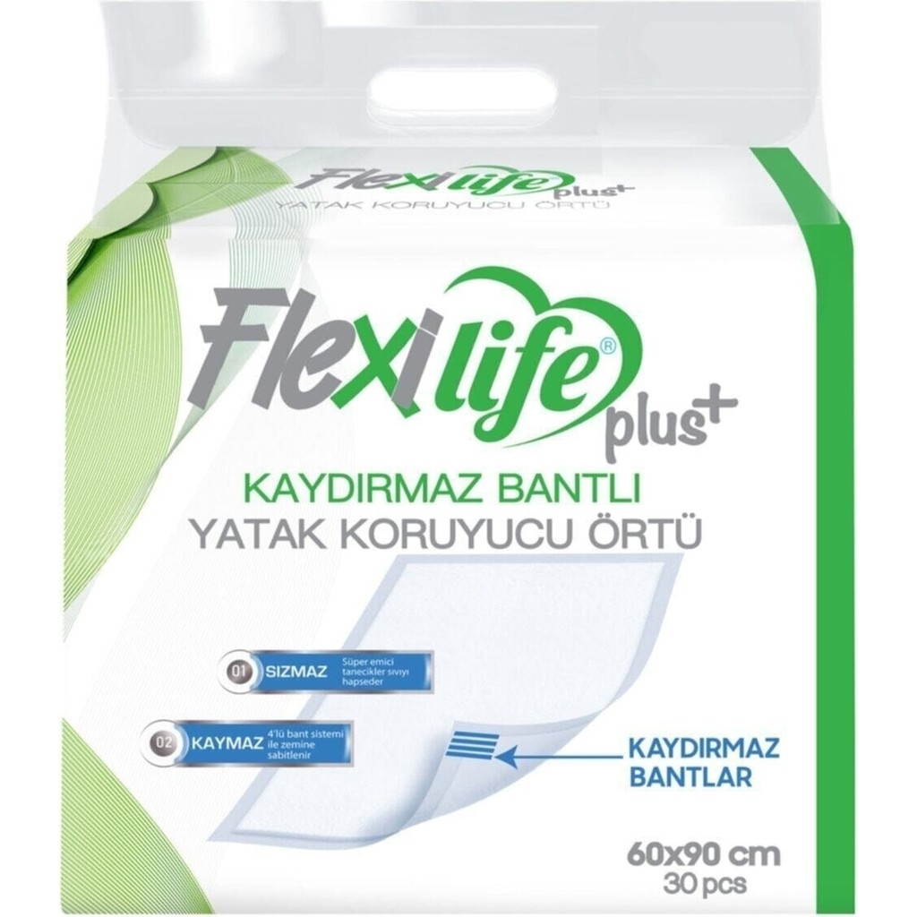 Flexi Life Flexilife Hasta Altı Bezi Kaydırmaz Bantlı Yatak Koruyucu Örtü 60x90 Cm 30 Lu 1 Paket Alez / Yatak Koruyucu Fiyatı