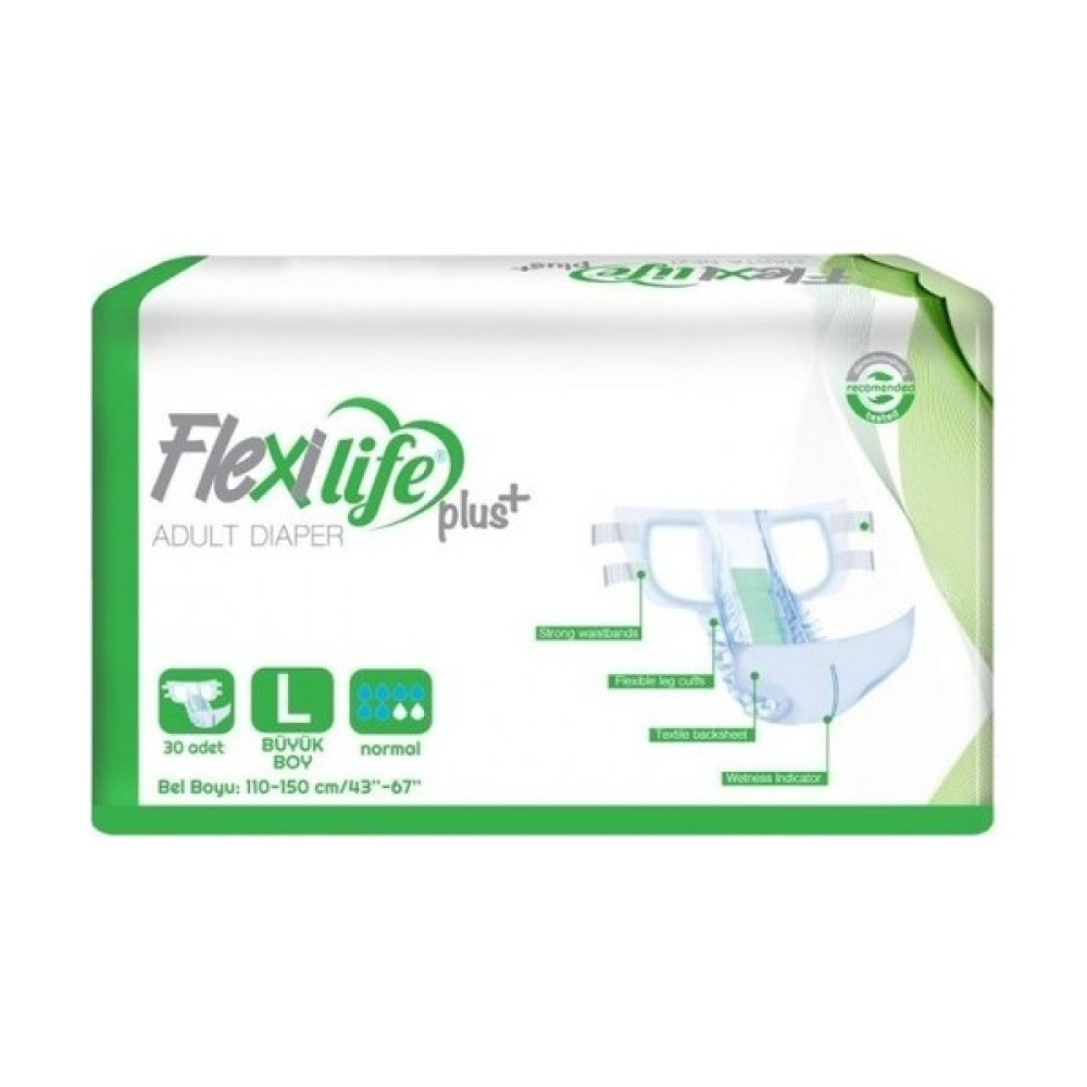 Flexi Life Flexilife Plus Yandan Bantlı Yetişkin Hasta Bezi Büyük Boy Large 30 Adet 2 Paket - L - Beyaz Hasta Bezleri ve Temizliği Fiyatı