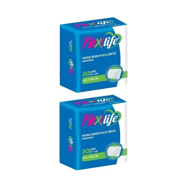 Flexi Life Hasta Alt Açma Yatak Koruyucu Örtü 60*90 Cm Klasik 60 Adet (2pk*30) - Standart Alez / Yatak Koruyucu Fiyatı