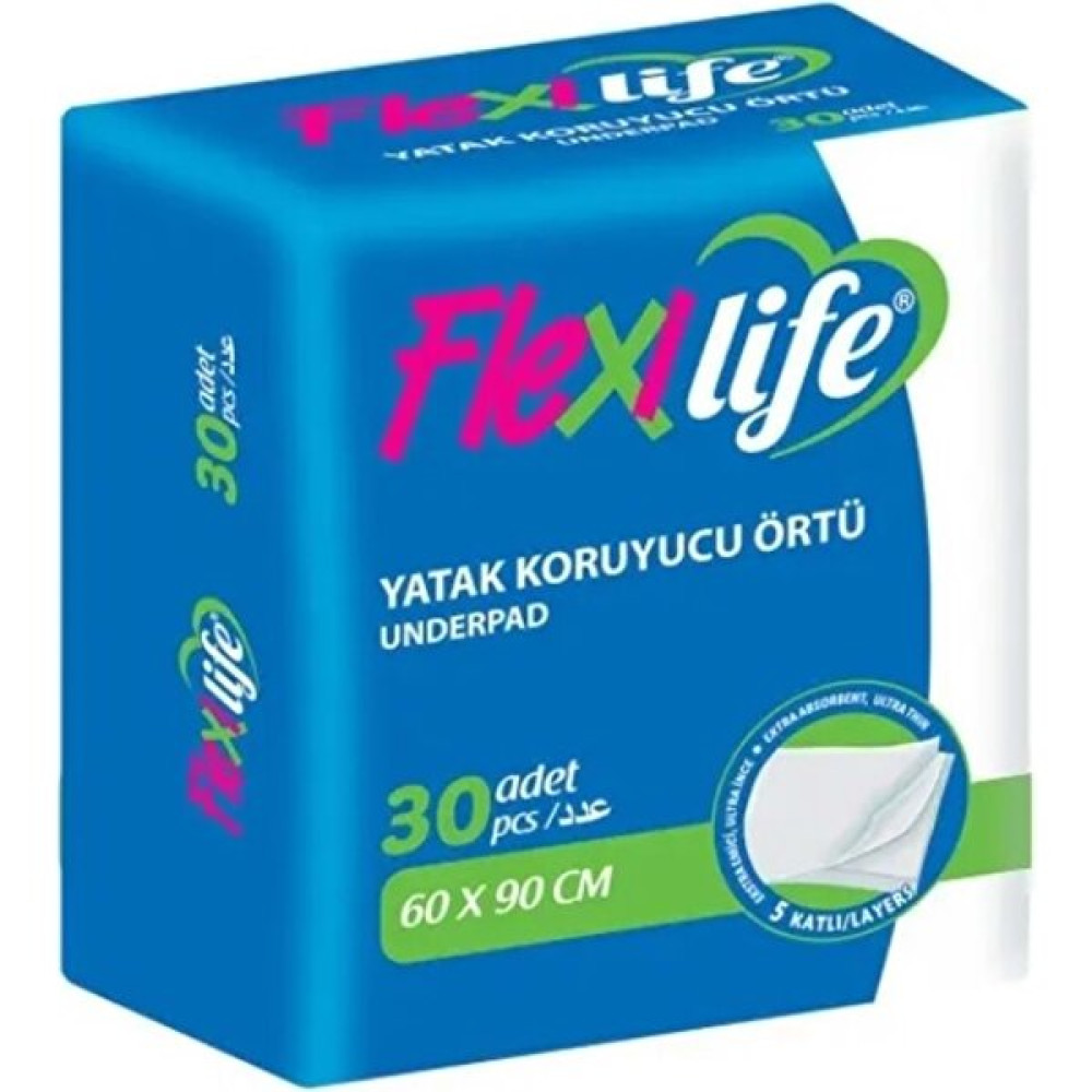 Flexi Life Hasta Alt Açma Yatak Koruyucu Örtü 60*90 Cm (Paket İçi Adet 30 Adet) Klasik - 1 Hasta Bezleri ve Temizliği Fiyatı