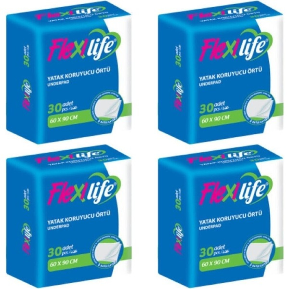 Flexi Life Hasta Altı Bezi Yatak Koruyucu 60X90 cm 30'lu 4 Paket - 60 x 90 cm Alez / Yatak Koruyucu Fiyatı