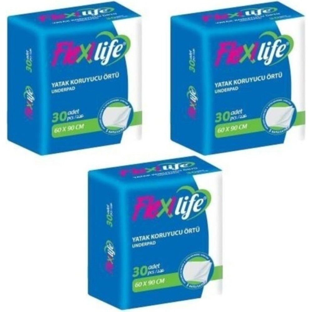 Flexi Life Kedi Köpek Çiş Pedi Yatak Koruyucu 60X90CM 30LU 3 Paket 90 Adet Evcil Hayvan Ürünleri Fiyatı