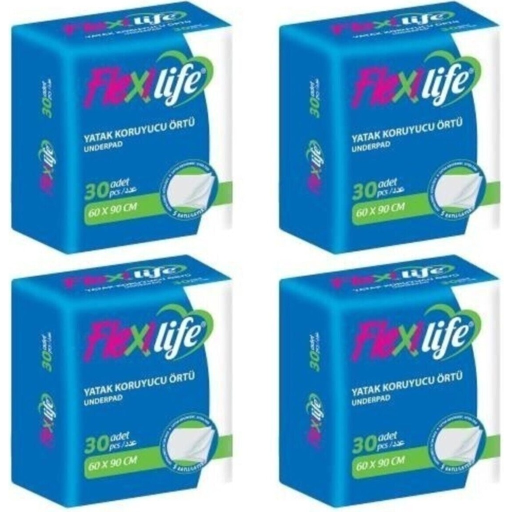 Flexi Life Kedi Köpek Çiş Pedi Yatak Koruyucu 60X90CM 30LU 4 Paket 120 Adet Alez / Yatak Koruyucu Fiyatı