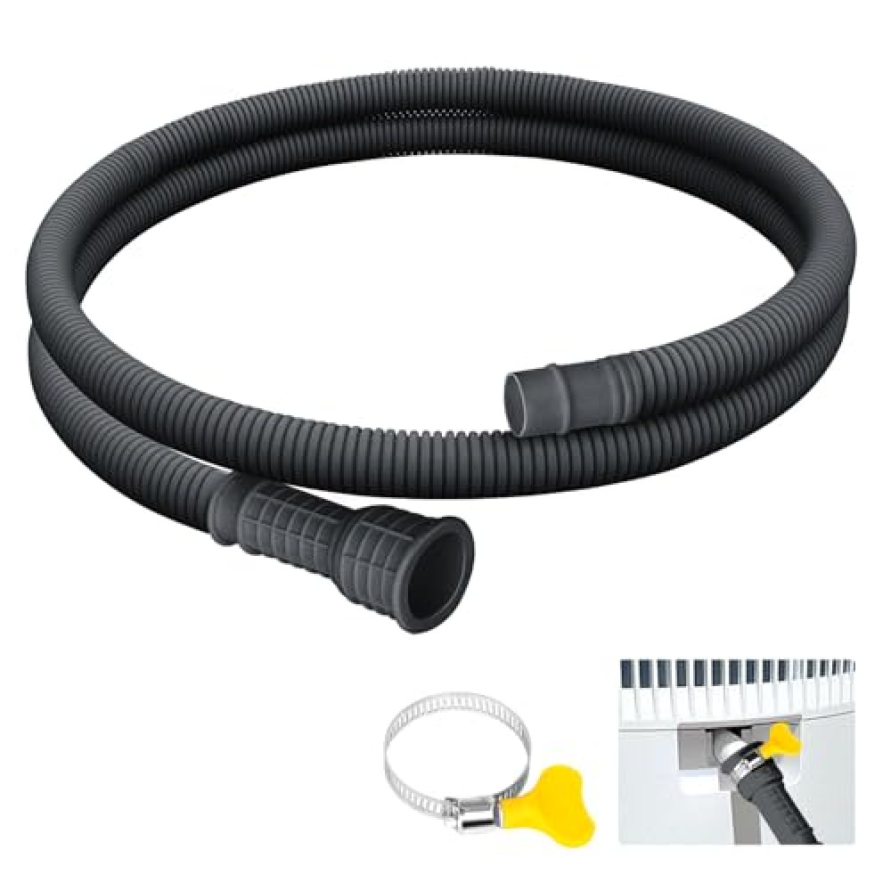 Flexible Universal Dehumidifier Drain Hose, with Cuttable Rubber Adapter & Connect Clamp, 5Ft Replacement Hose for Dehumidifiers&Portable Air Conditioners(Black) Air Purifiers - Humidifiers Fiyatı
