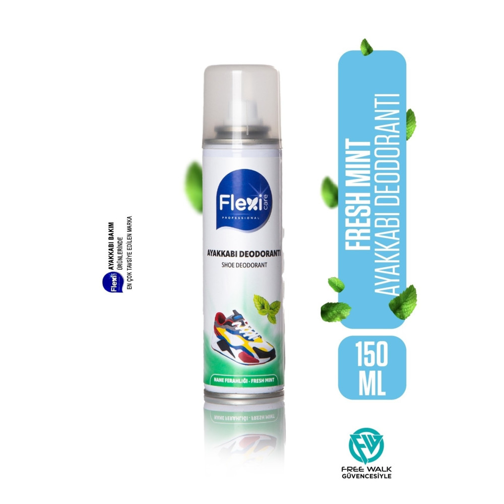 FLEXİCARE Fresh Mint Ayakkabı Deodorantı -koku Ve Terleme Önleyici Sprey 150 ml Flx6540 Deterjan ve Temizlik Ürünleri Fiyatı