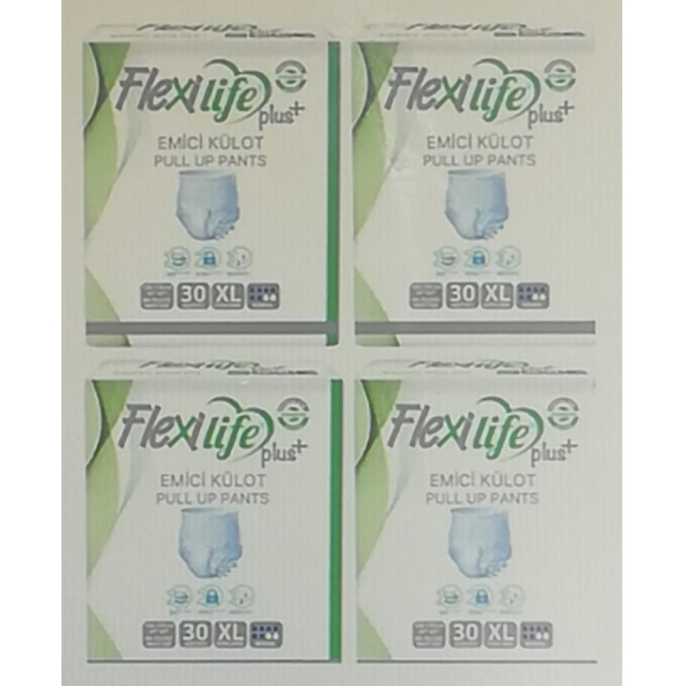 Flexilife Plus Emici Kulot Ekstra Buyuk Boy Xlarge 30Lu 4 Paket / 120 Adet Hasta Bezleri ve Temizliği Fiyatı