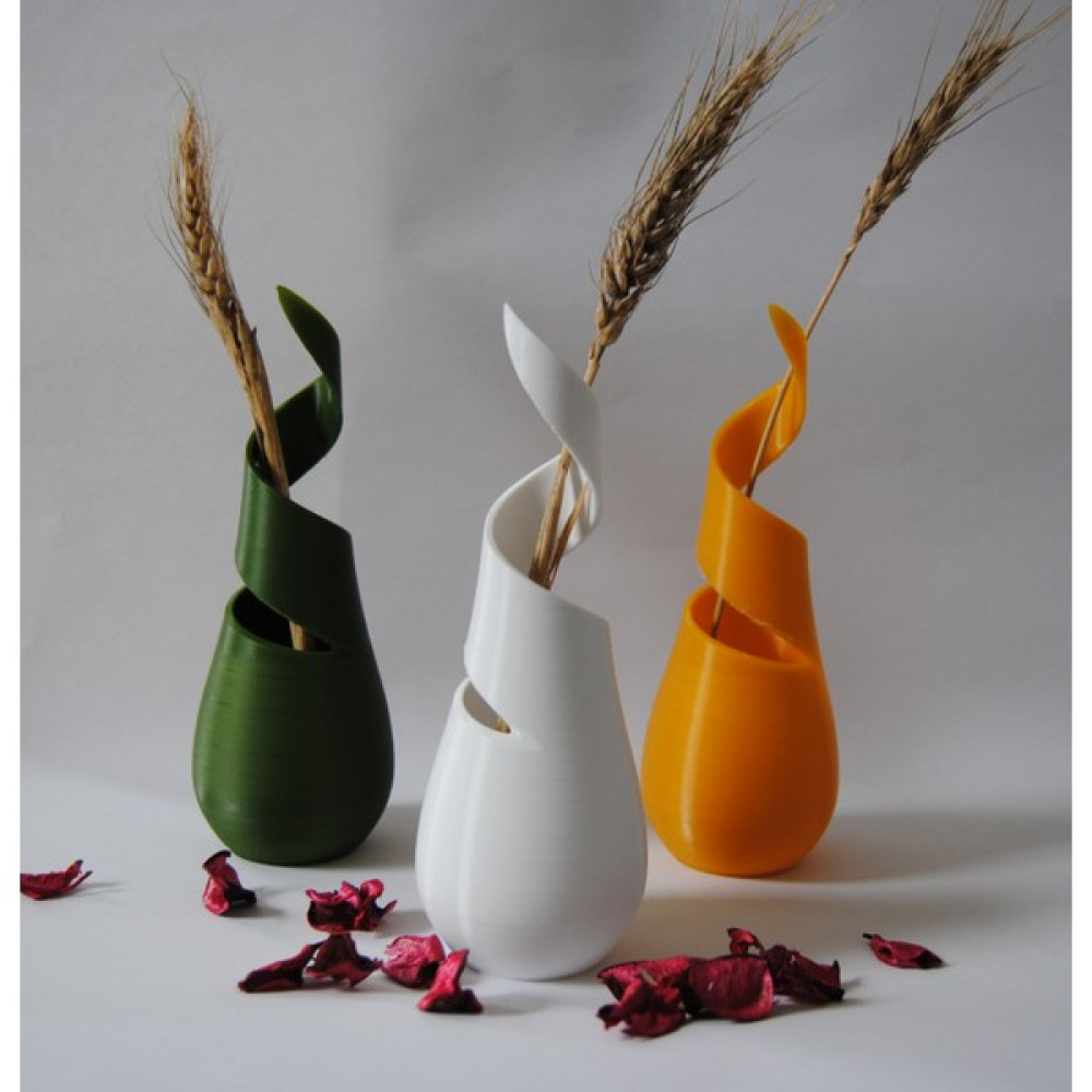 Flexis Beyaz Giroid Vazo Tasarım Design Vase 3D Baskı (Tekil Ürün Fiyatıdır) - Renkli Vazo Fiyatı