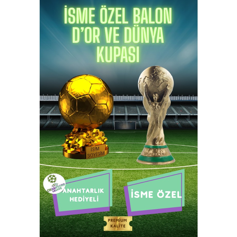 Flexis Dünya Kupası & Ballon D'or 3D Maket Seti (15 Cm) + Şampiyonlar Ligi Logolu Anahtarlık Hediye Fincan / Bardak / Kahve Takımı Fiyatı