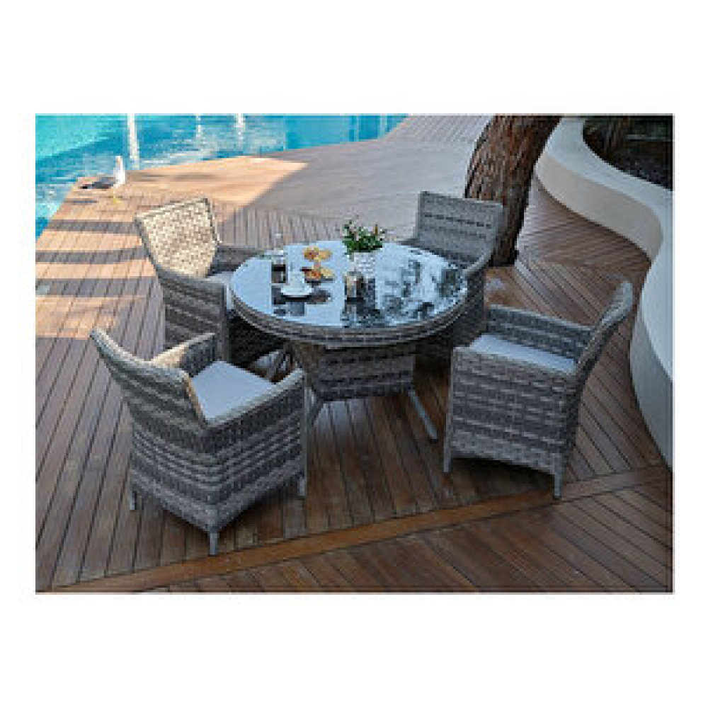 Flexy Anka 110 Çap Masalı Bahçe ve Balkon Yemek Takımı Bahçe Masası Fiyatı