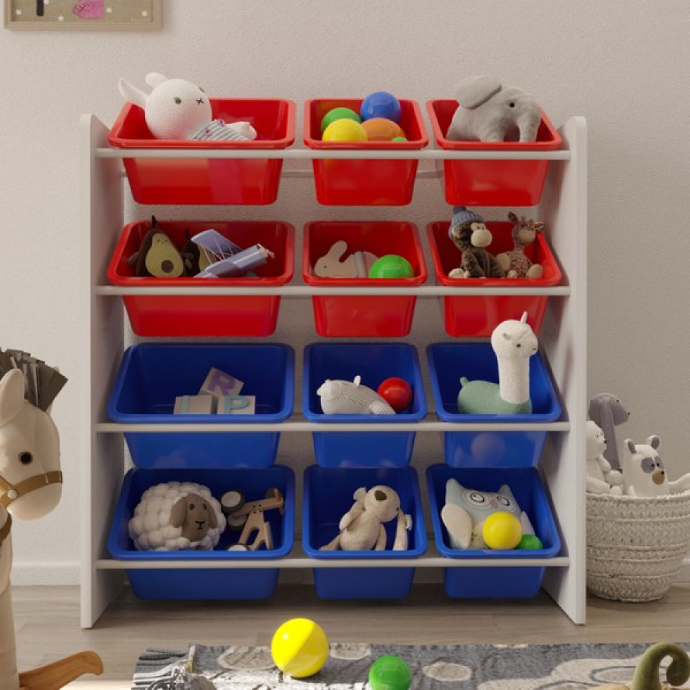 Flinder 12 Sepetli Çok Amaçlı Oyuncak Dolabı Montessori Dolap - Renkli Gardrop & Dolap Fiyatı