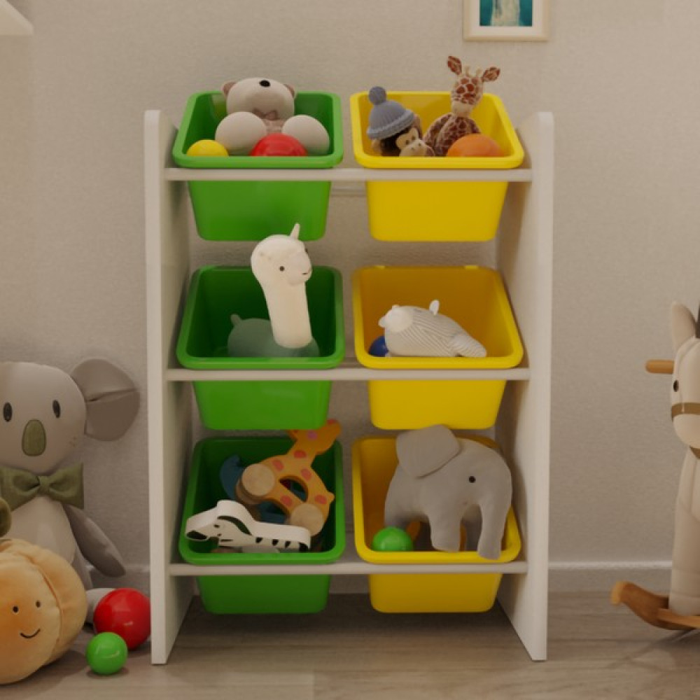 Flinder 6 Sepetli Çok Amaçlı Oyuncak Dolabı Montessori Dolap - Renkli Gardrop & Dolap Fiyatı