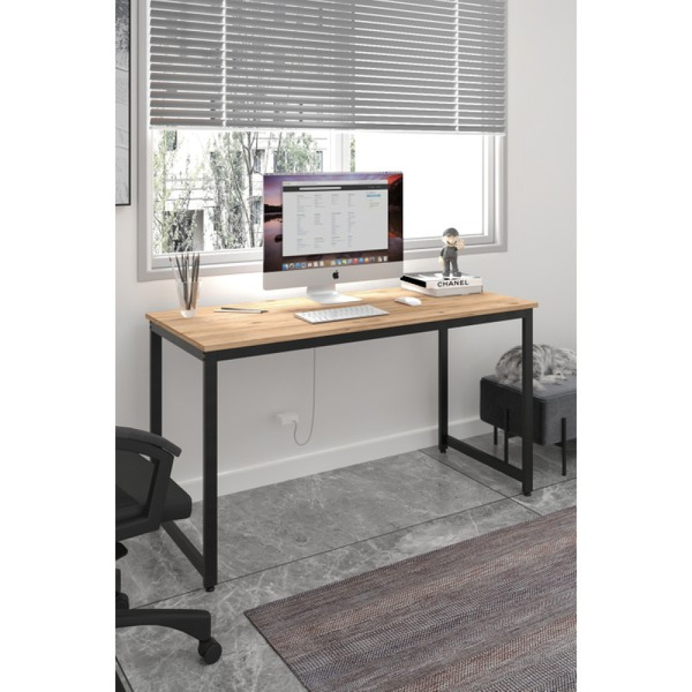 Flinder Çalışma Masası Bilgisayar Masası Ofis Masası 60 x 140 cm - 60X140 CM - Atlantik Çam Çalışma Masası Fiyatı
