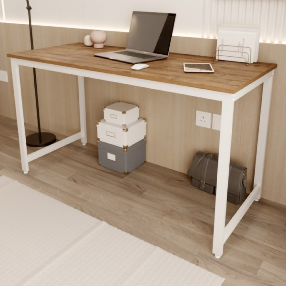 Flinder Çalışma Masası Bilgisayar Masası Ofis Masası 60 x 140 cm - 60X140 Cm - Atlantik Çam - Beyaz Çalışma Masası Fiyatı