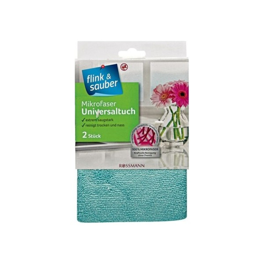 Flink & Sauber Mikrofiber Çok Emici Genel Temizlik Bezi 32 x 35 cm 2 Adet Temizlik Malzemeleri Fiyatı