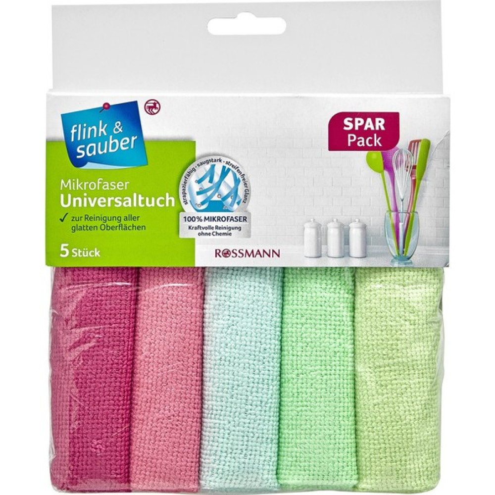 Flink & Sauber Mikrofiber Toz Alma Bezi Mikrofiber 5'li - Beyaz Temizlik Malzemeleri Fiyatı