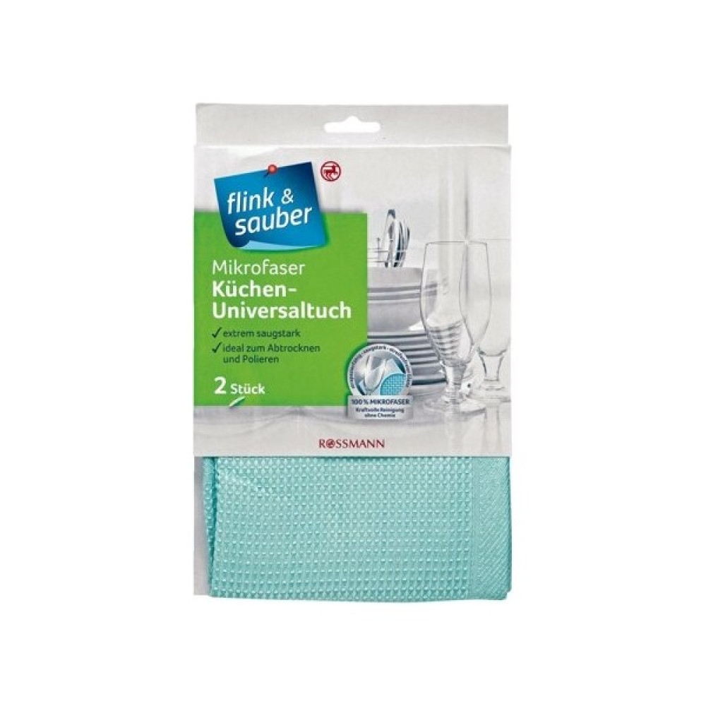 Flink & Sauber Mutfak Bezi Mikrofiber Tüm Yüzeyler, 40 x 60 cm 2'li Temizlik Malzemeleri Fiyatı