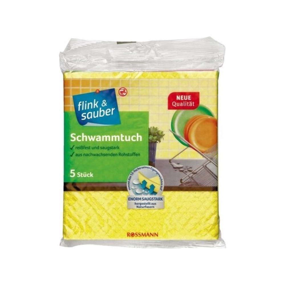 Flink & Sauber Renkli Sünger Bezler 18 x 19 cm 5'li Temizlik Malzemeleri Fiyatı