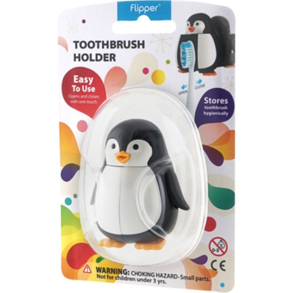 Flipper Flıpper Hıjyenık Diş Fırçası Saklama Kabı - Penguen Figürlü - 0 RH (+) Siyah Diş Fırçaları Fiyatı