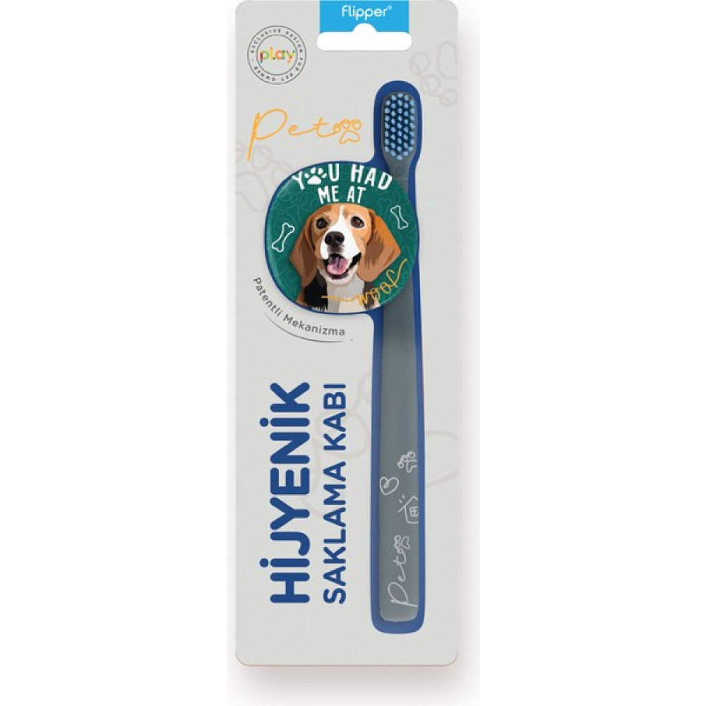 Flipper Pets Hijyenik Saklama Kabı ve Yetişkin Diş Fırçası Seti-Beagle Köpek Diş Fırçaları Fiyatı