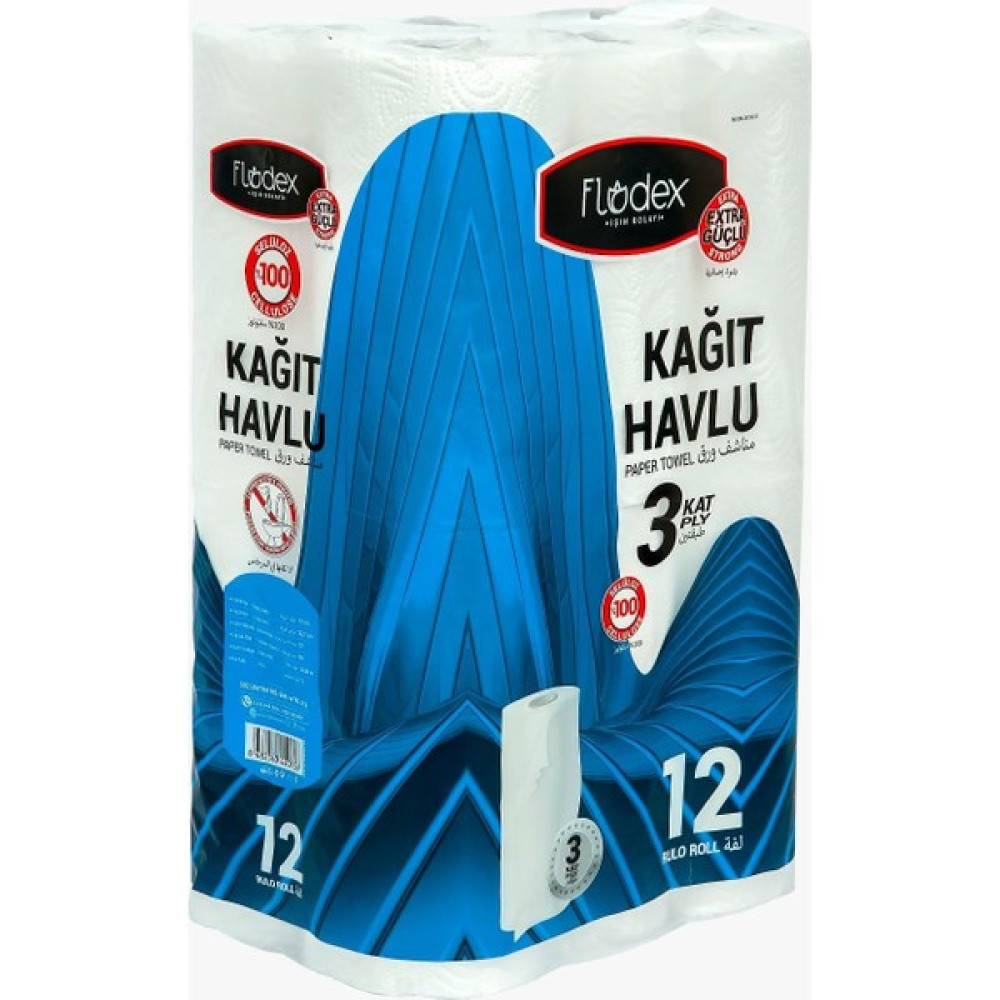 Flodex 3 Katlı Kağıt Havlu 12'li - Beyaz Kağıt Havlu Fiyatı