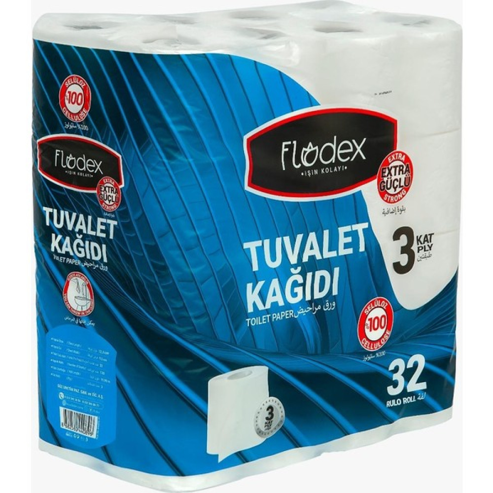 Flodex 3 Katlı Tuvalet Kağıdı 32'li - Beyaz Tuvalet Kağıdı Fiyatı